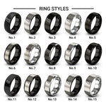 penguin design tungsten ring styles in black & grey