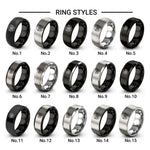 moth wing circle design tungsten ring styles in silver