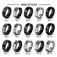 moth wing circle design tungsten ring styles in silver