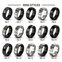 calico cat icon design tungsten ring styles in black