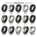 tail up cat design tungsten ring styles in black