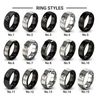 dog silhouette design tungsten ring styles in gray