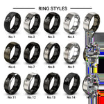 double trail design tungsten ring styles in gunmetal & silver