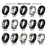 heart paw design tungsten ring styles in black & gray