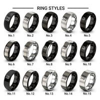 line art design tungsten ring styles in gray