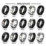 minimal cat design tungsten ring styles in silver