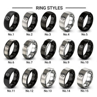 pig hoof design tungsten ring styles in black & gray