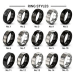 sheep print design tungsten ring styles in black & grey