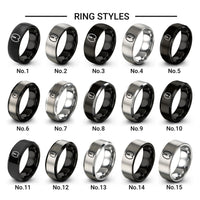 sheep print design tungsten ring styles in black & grey