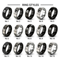 tuxedo cat icon design tungsten ring styles in black & gray