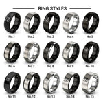 white cat icon design tungsten ring styles in black