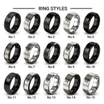 salamander tail design tungsten ring styles in black & grey
