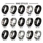 salamander tail design tungsten ring styles in black & silver