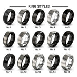 snake zigzag design tungsten ring styles in black & grey