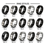 running wheel stand design tungsten ring styles in black