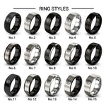 rat circle design tungsten ring styles in black & silver