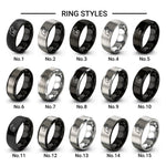 rat standing design tungsten ring styles in black & gray
