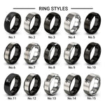 palm tree design tungsten ring styles in black & grey