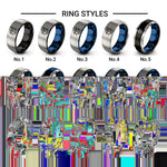 sextant design tungsten ring styles in blue & silver