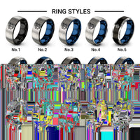 sextant design tungsten ring styles in blue & silver