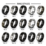 lon design tungsten ring styles in gunmetal & black
