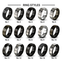 lon design tungsten ring styles in gunmetal & black