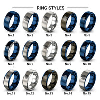 amsterdam design tungsten ring styles in gunmetal & blue