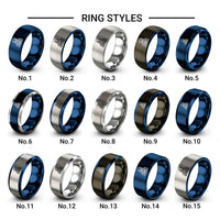 sagrada famlia design tungsten ring styles in blue & silver