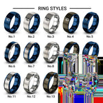 tick mark ring design tungsten ring styles in blue