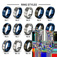 tick mark ring design tungsten ring styles in blue