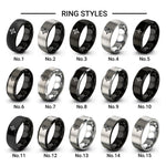 compass needle design tungsten ring styles in black & grey