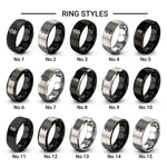 north arrow design tungsten ring styles in black & grey
