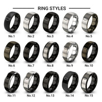 alberta design tungsten ring styles in black & grey