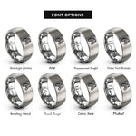 font options for inside engraving on gray zebra rings