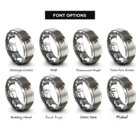 font options for inside engraving on grey zebra rings