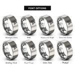 font options for inside engraving on gray zebra rings