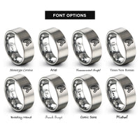font options for inside engraving on gray zebra rings