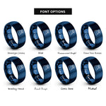 font options for inside engraving on blue zen stones rings