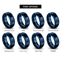 font options for inside engraving on blue zen stones rings