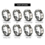 font options for inside engraving on silver zen stones rings
