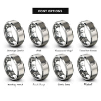 font options for inside engraving on silver zen stones rings