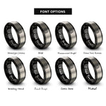 font options for inside engraving on black & grey zhangjiajie stone pillars rings