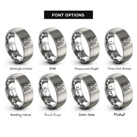 font options for inside engraving on silver zhangjiajie stone pillars rings