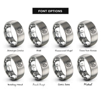 font options for inside engraving on grey zion canyon rings