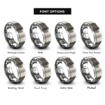 font options for inside engraving on silver zion canyon rings