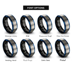 font options for inside engraving on black & blue & silver zodiac horse rings