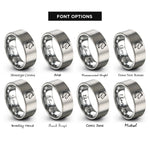 font options for inside engraving on silver zodiac horse rings
