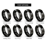 font options for inside engraving on black & grey zodiac wheel rings