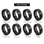 font options for inside engraving on black zodiac wheel rings