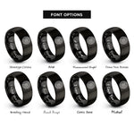 font options for inside engraving on black zodiac wheel rings
